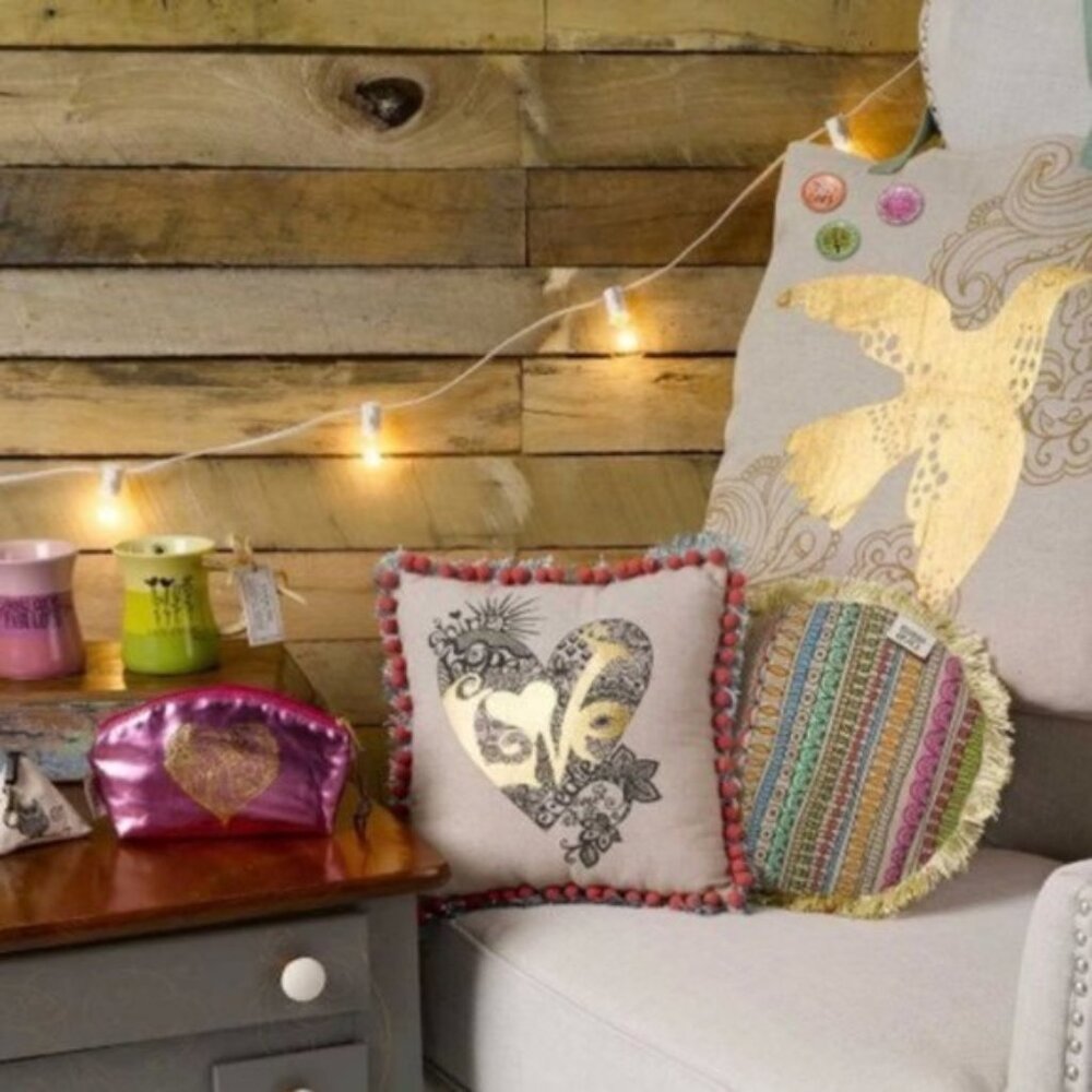 Hannah Grace Kindred Spirits Throw Pillow Set of 2 | Gold Foil Flower